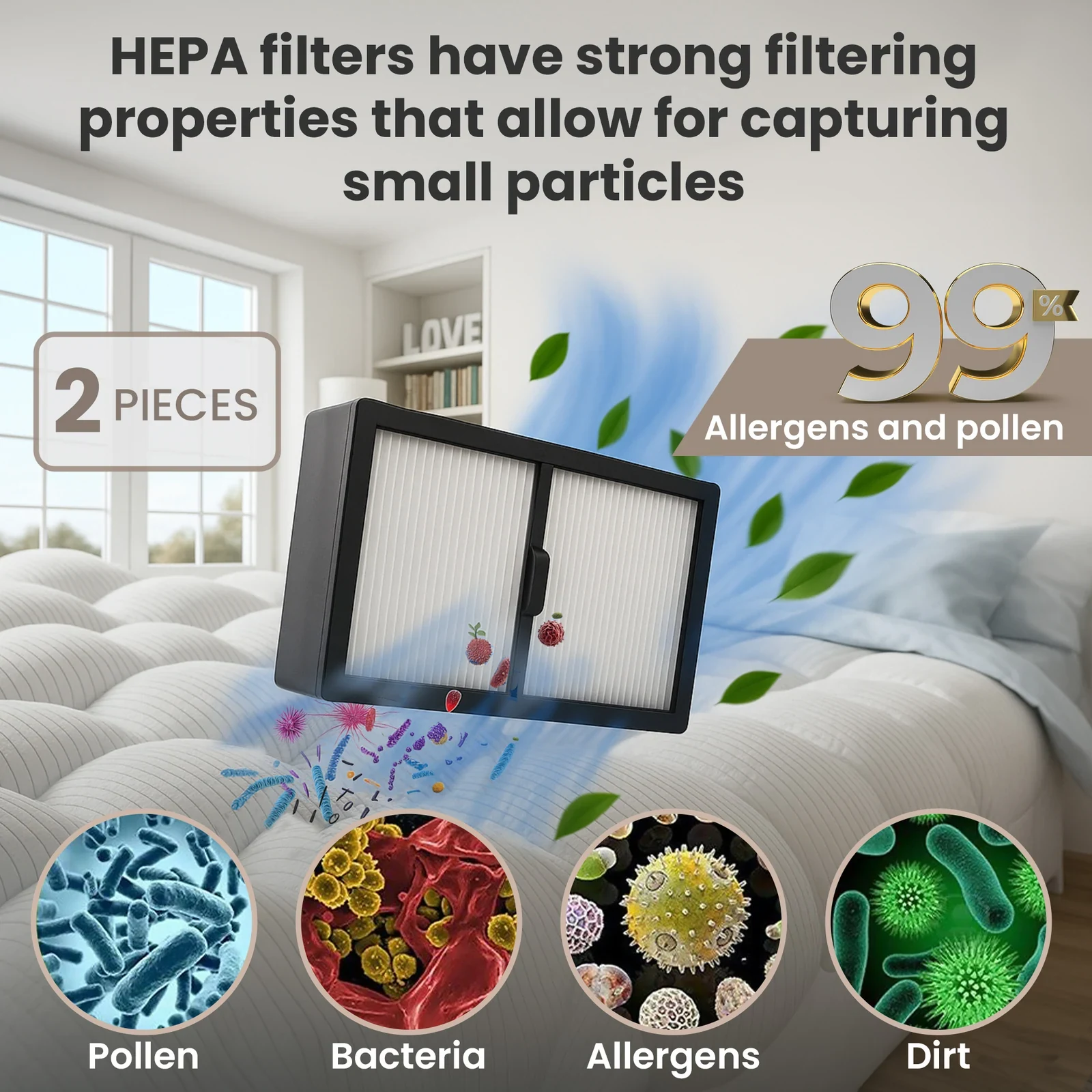 Two rectangular white filters in black frames