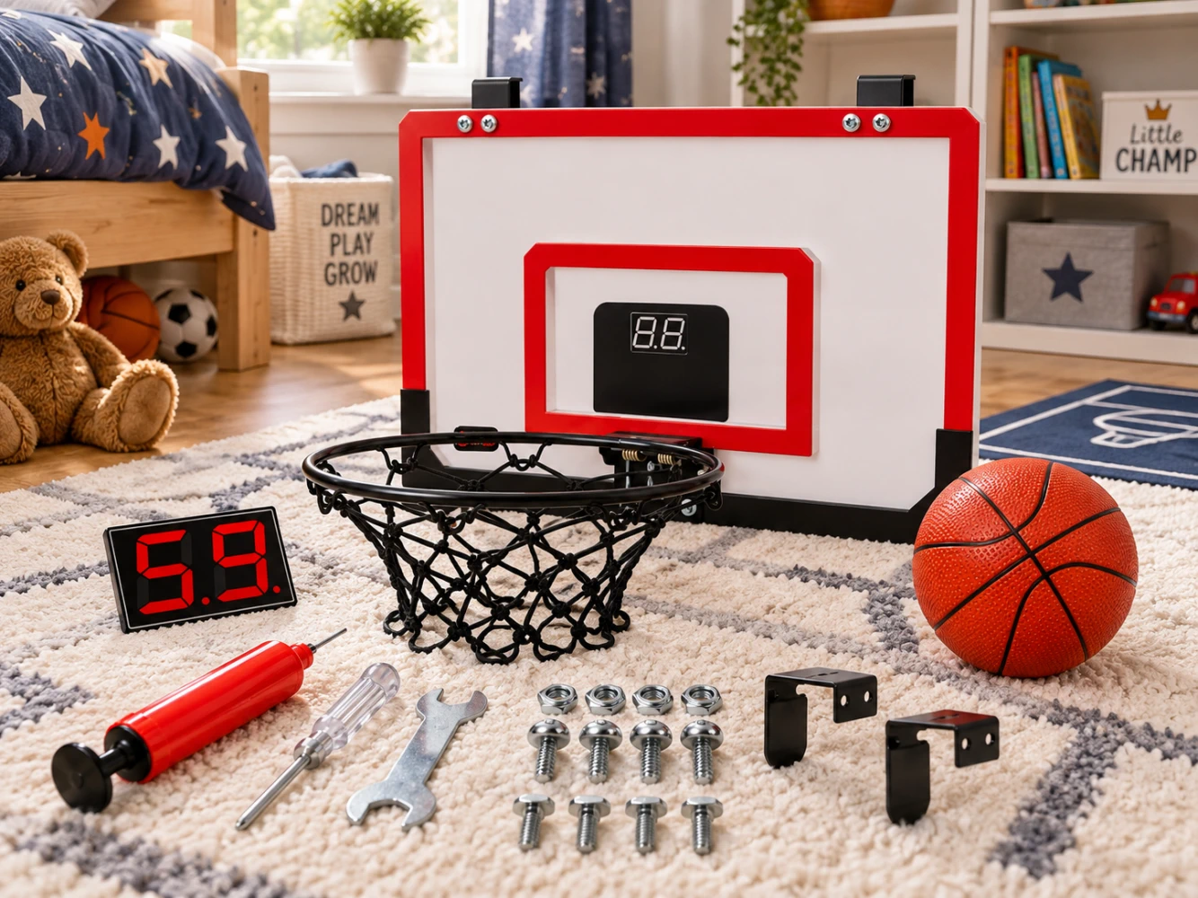 Tablero de baloncesto con sistema electrónico que ofrece tres modos de funcionamiento.