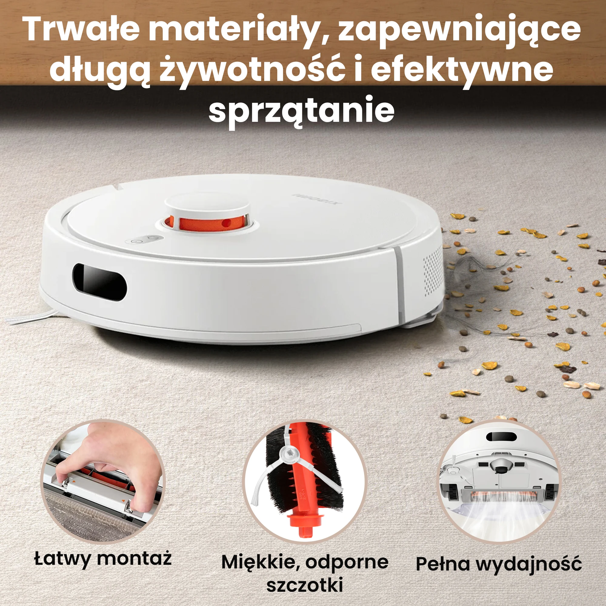Obrotowa szczotka główna do Xiaomi Robot Vacuum S20 do zbierania kurzu i okruchów