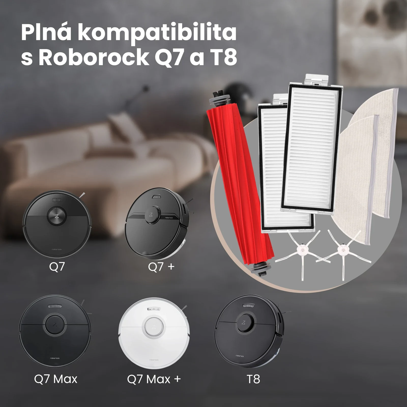 N&aacute;hradn&iacute; d&iacute;ly pro roboty Roborock Q7, Q7+, Q7 Max, Q7 Max+ a T8