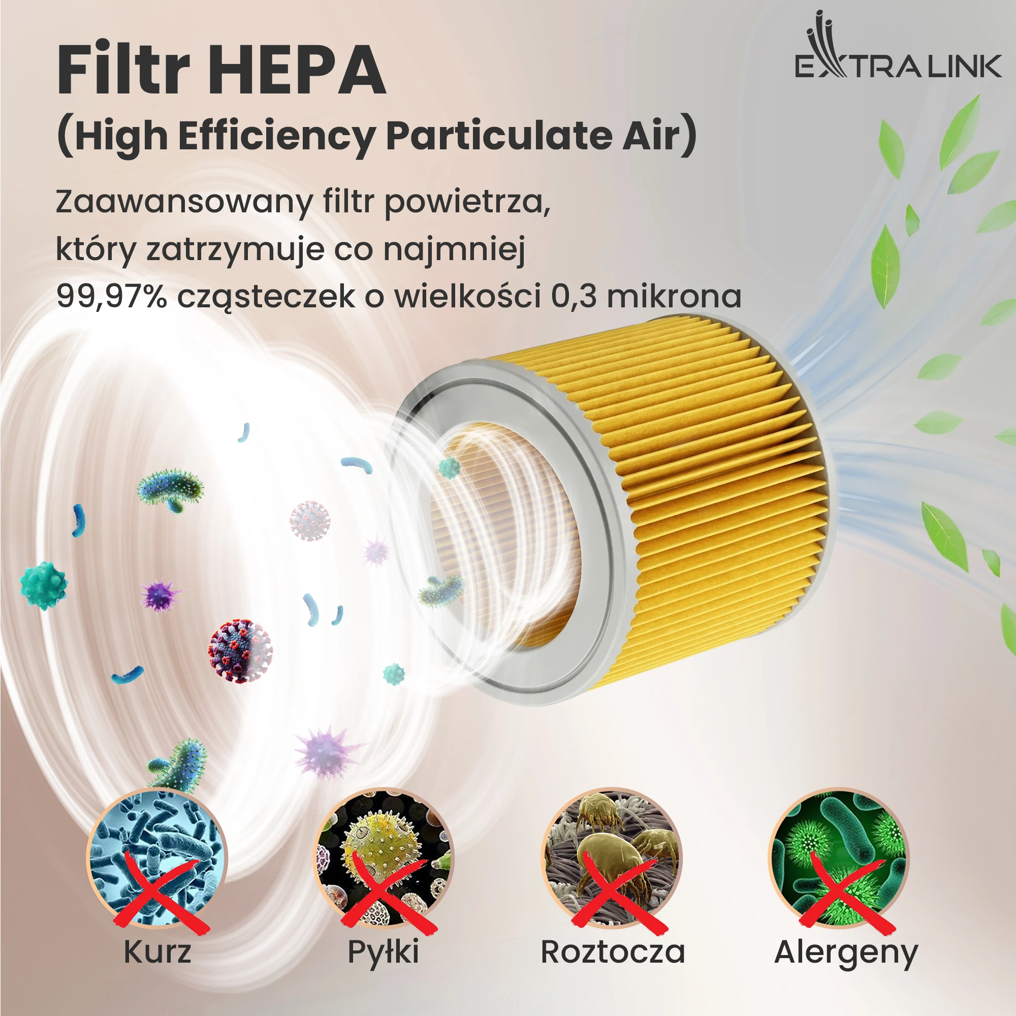 Pleated air filter trapping dust, workshop dust and sawdust