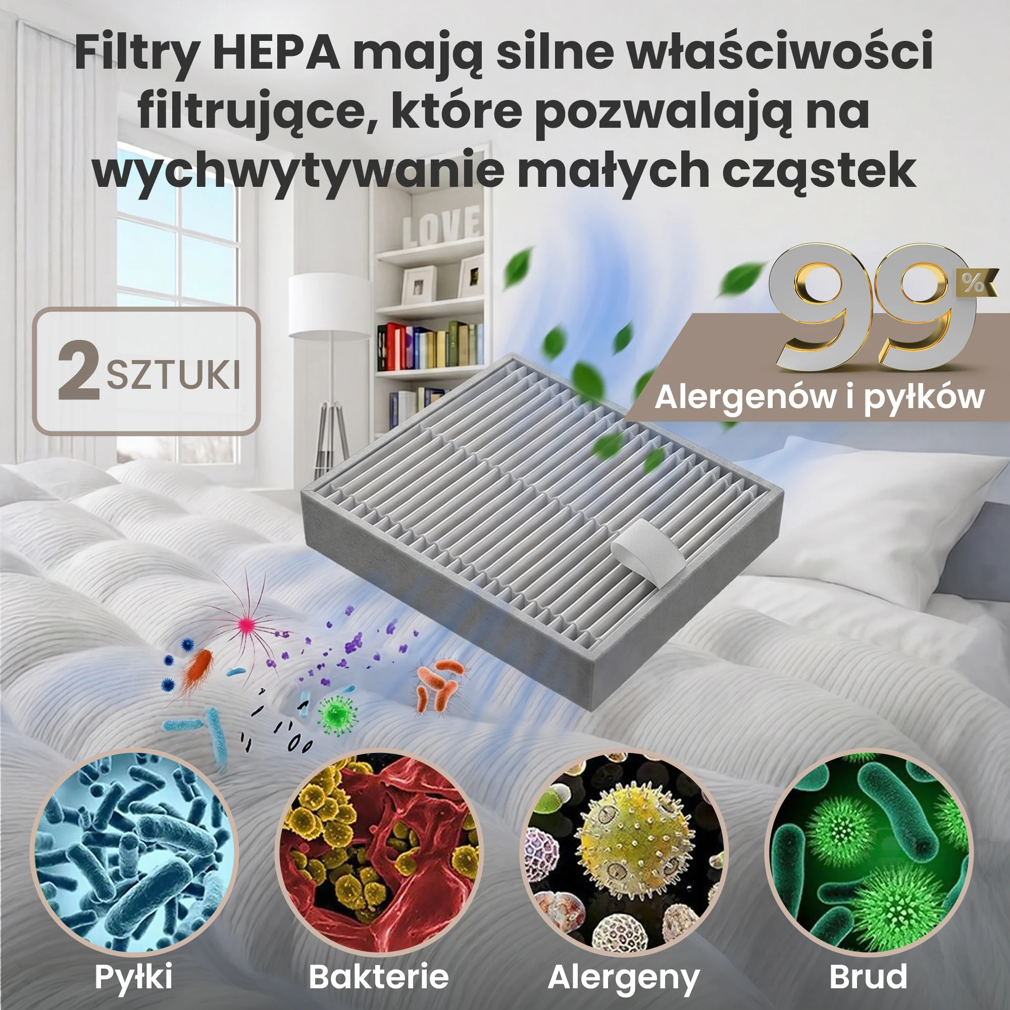 Dwa filtry HEPA do Xiaomi Robot Vacuum S20 wspierające filtrację pyłu podczas sprzątania