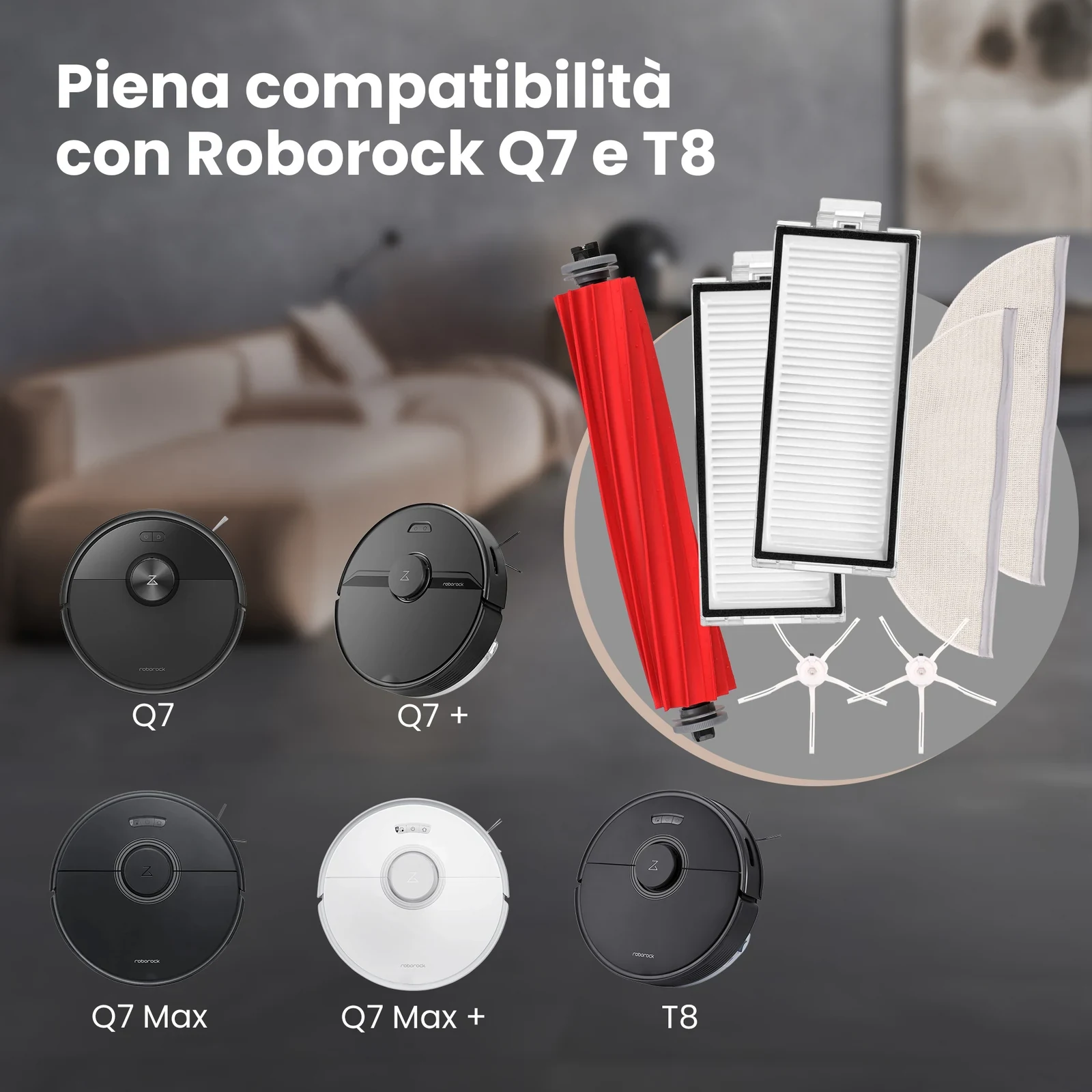Pezzi di ricambio per robot Roborock Q7, Q7+, Q7 Max, Q7 Max+ e T8