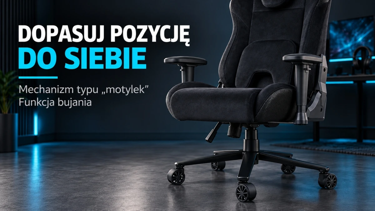 Black Striker gaming chair with butterfly mechanism and rocking function