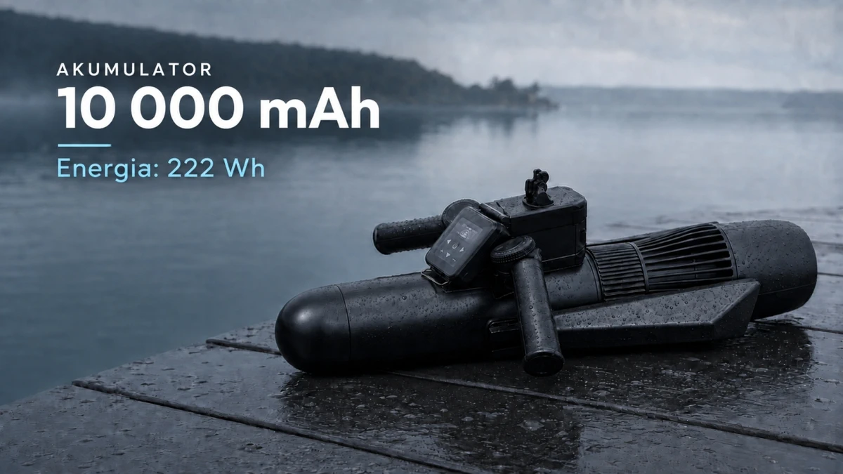 Zestaw Black Forest HydroJet z silnikiem, uchwytem do nurkowania, ładowarką i pilotem zdalnego sterowania.