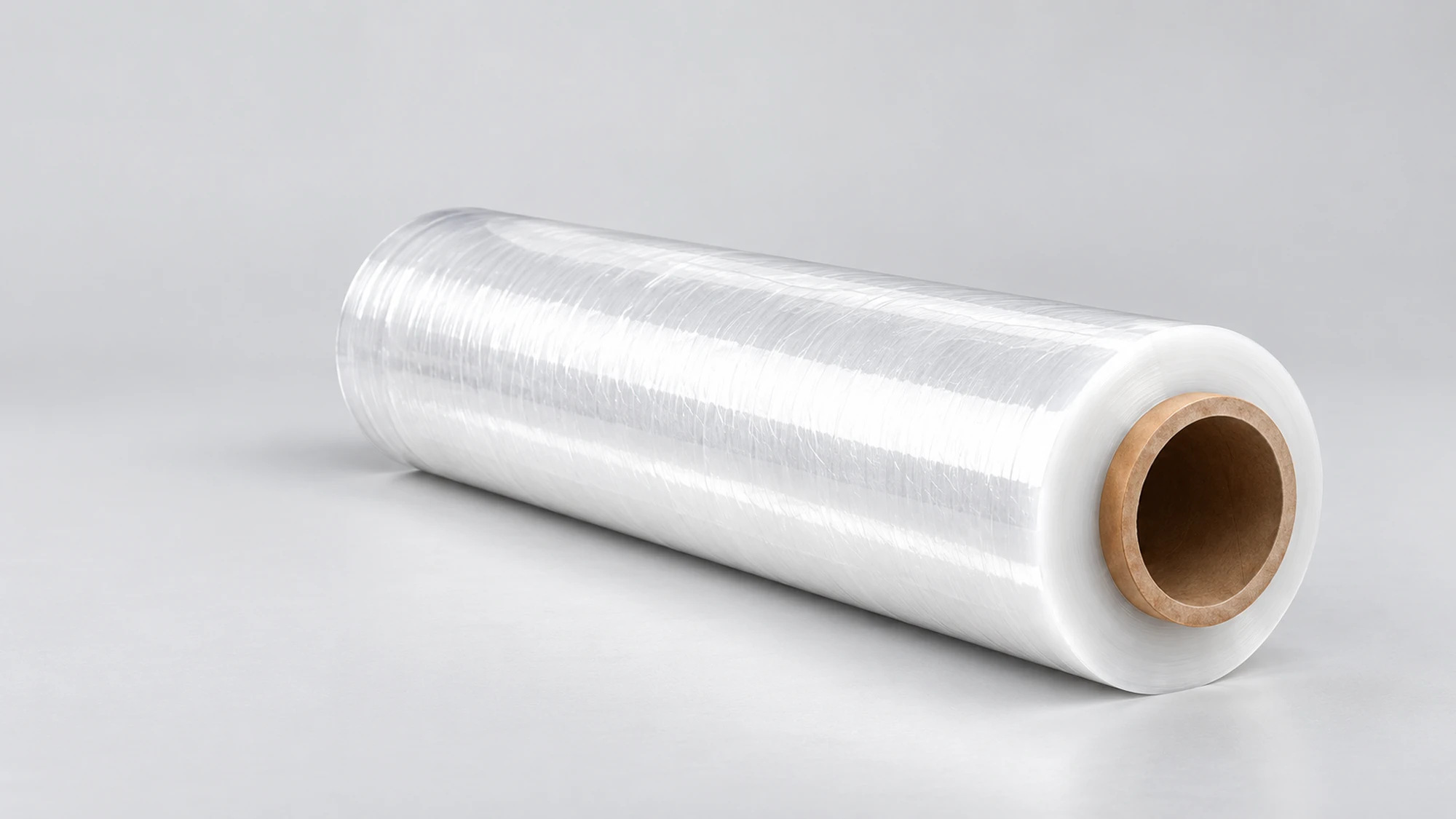 Transparent roll of Extralink stretch film with a cardboard core