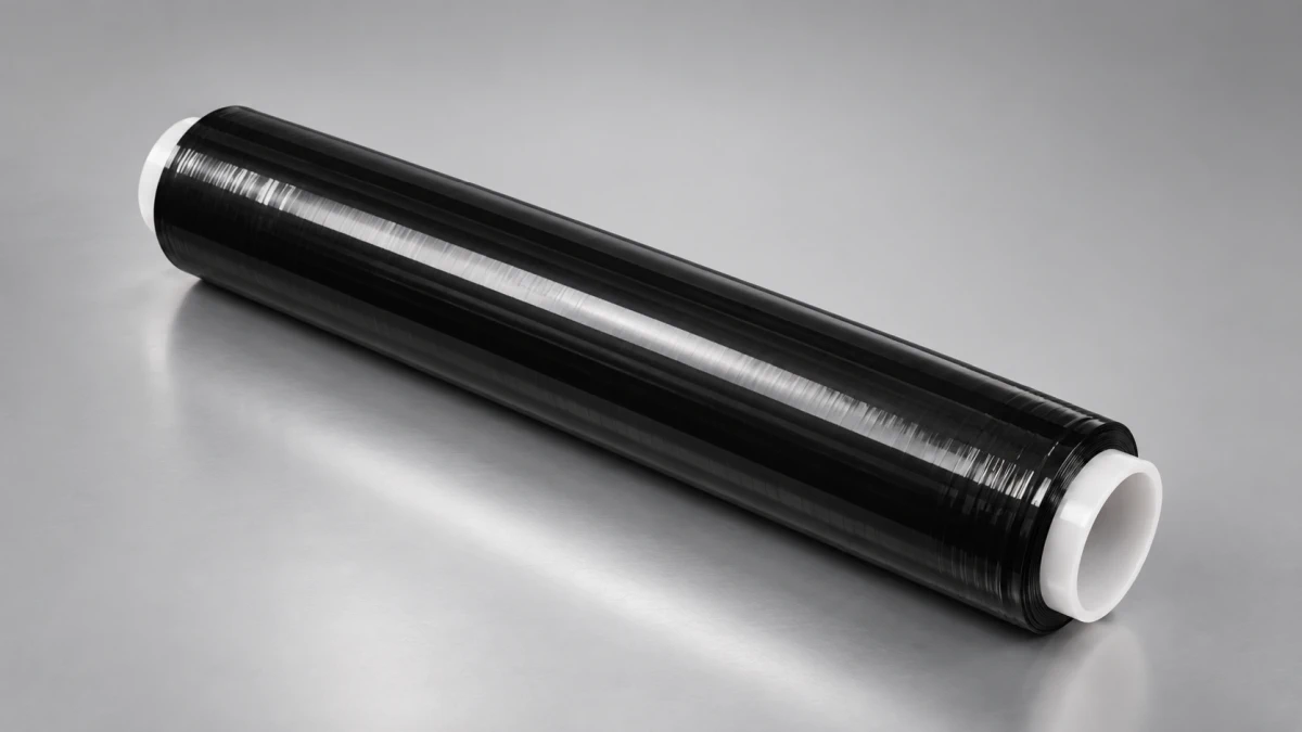 A load secured with black Extralink stretch film.
