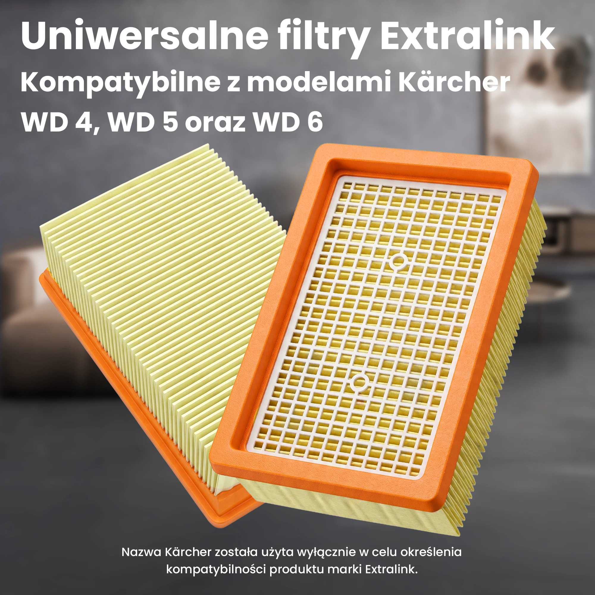 Flacher Luftfilter als Ersatz f&uuml;r K&auml;rcher 2.863-005.0 f&uuml;r WD4-, WD5- und WD6-Staubsauger