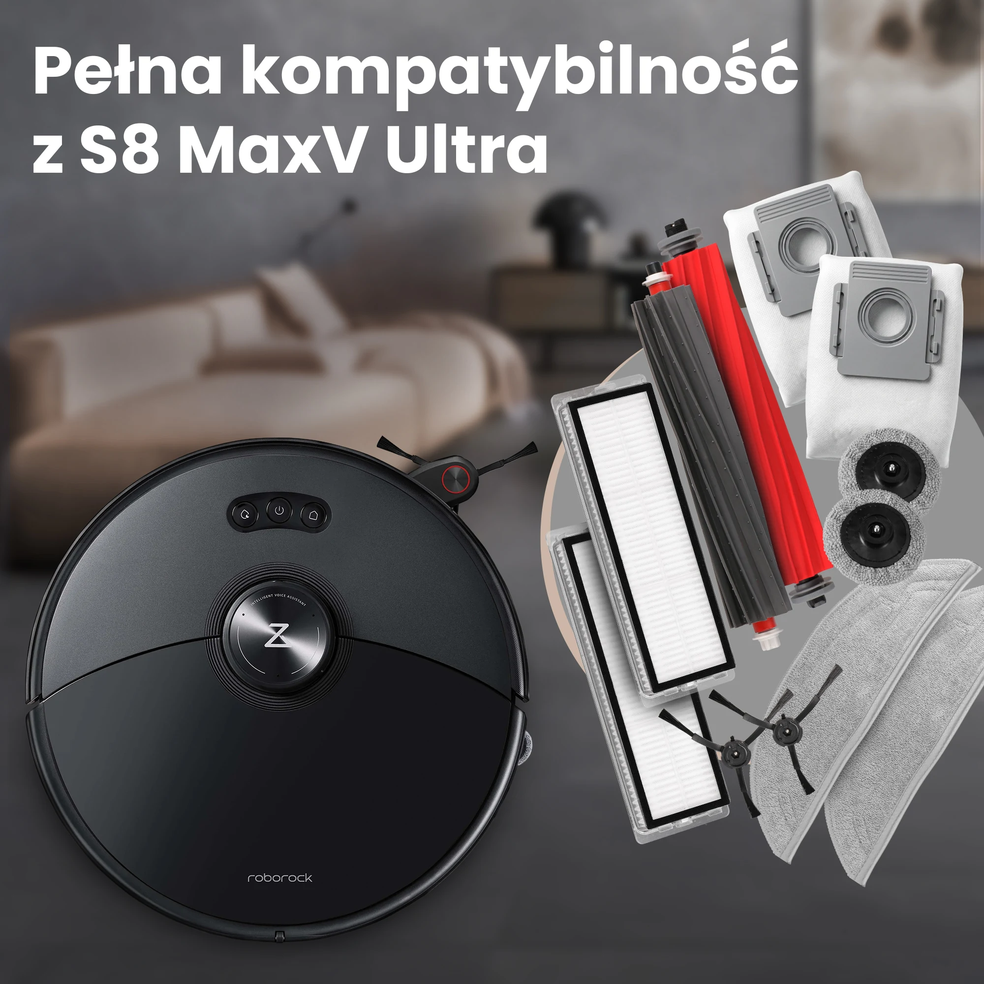 Zestaw części Extralink do robota Roborock S8 MaxV Ultra z wałkami, filtrami, mopami i workami
