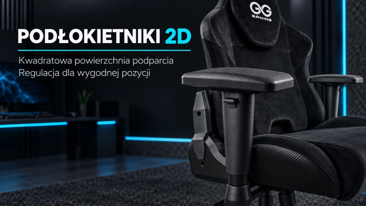 Close-up of the adjustable 2D armrest on the black Striker gaming chair