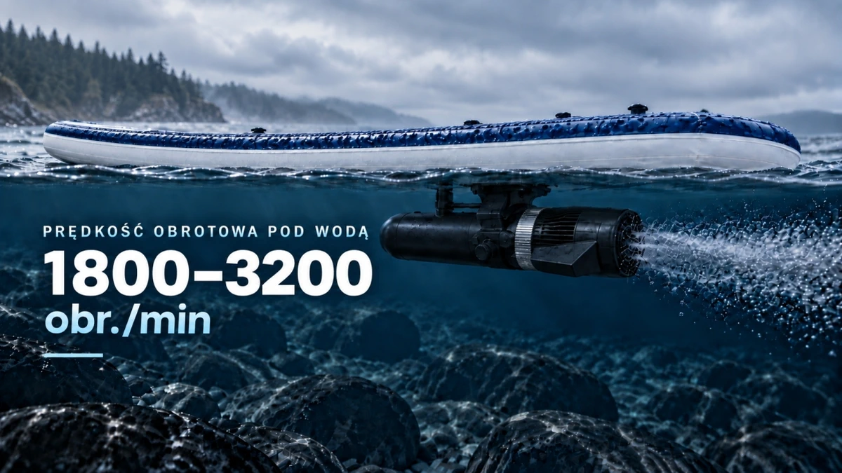 Black Forest AQUAJET z widoczną łopatką wodną i konstrukcją przeznaczoną do montażu pod deską SUP.