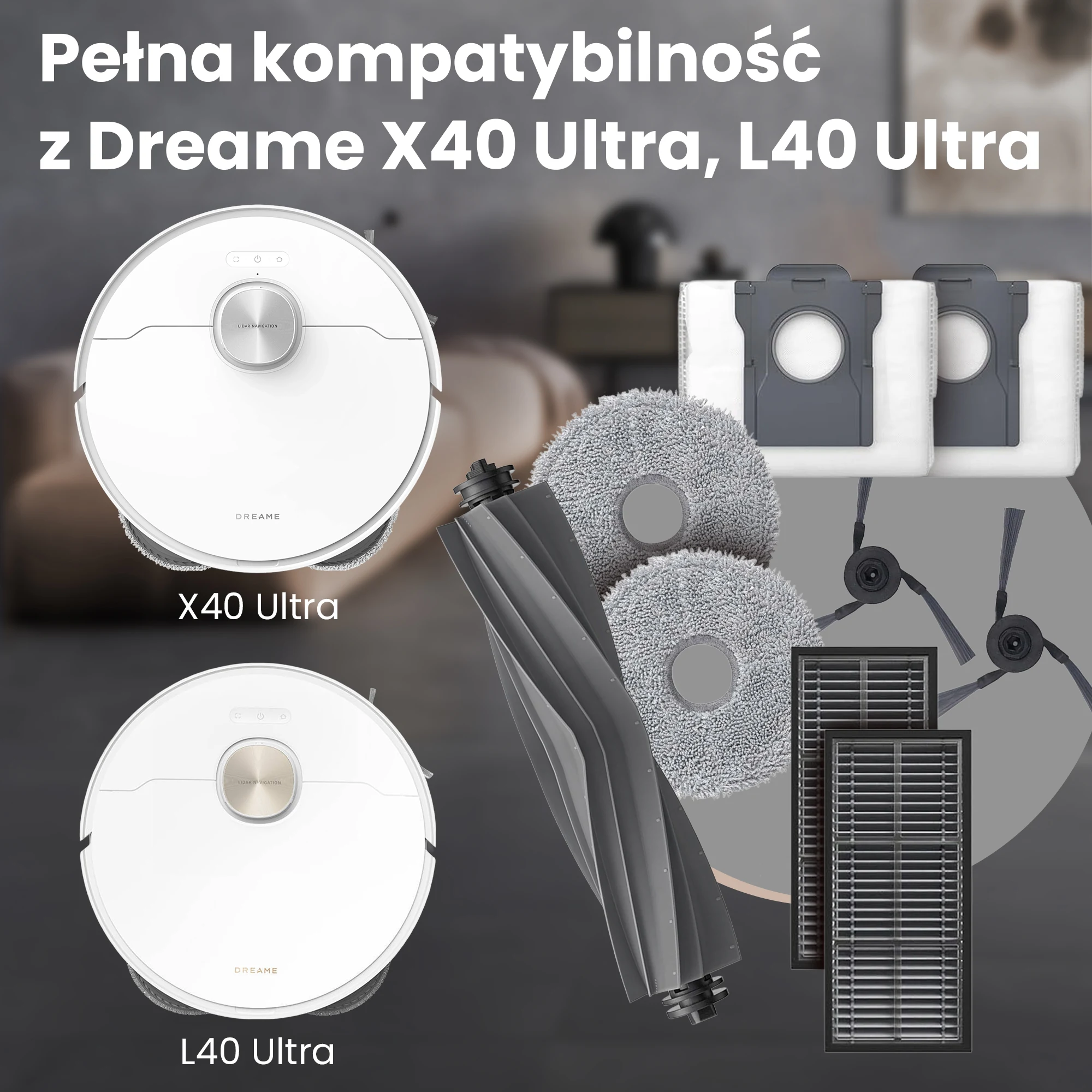 Set di ricambi Extralink compatibile con i robot Dreame X40 Ultra e L40 Ultra